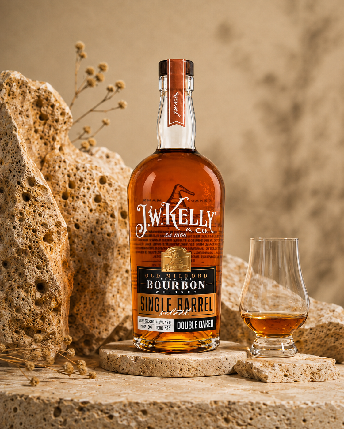 J.W. Kelly Old Milford Bourbon