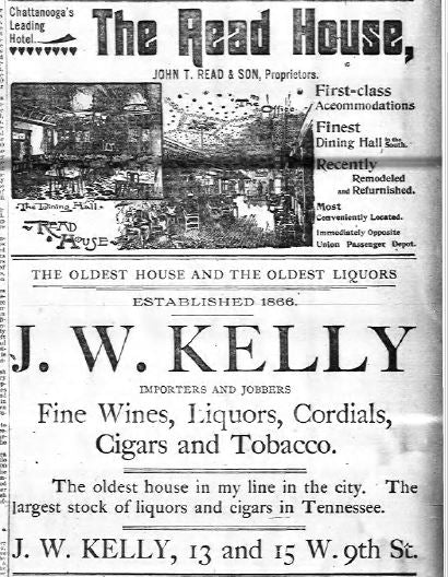 Historic advertisement for the Read House in Chattanooga