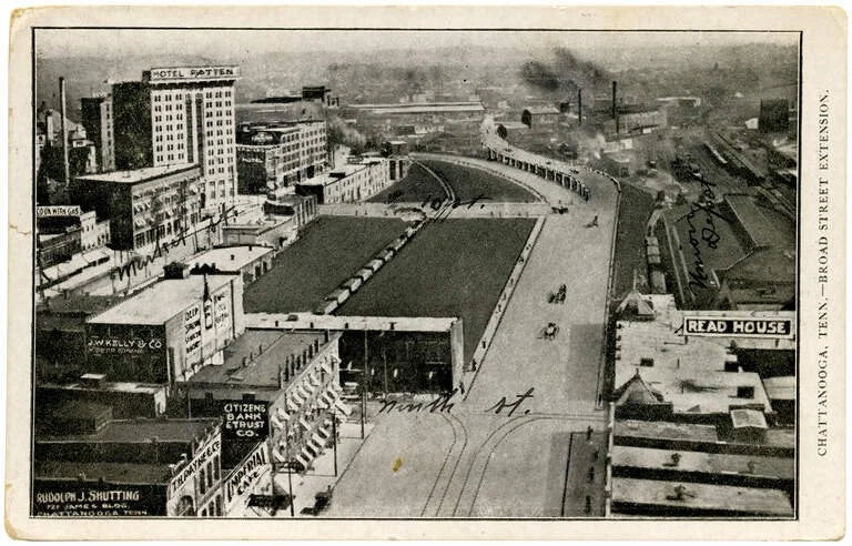 Historic aerial view of downtown Chattanooga
